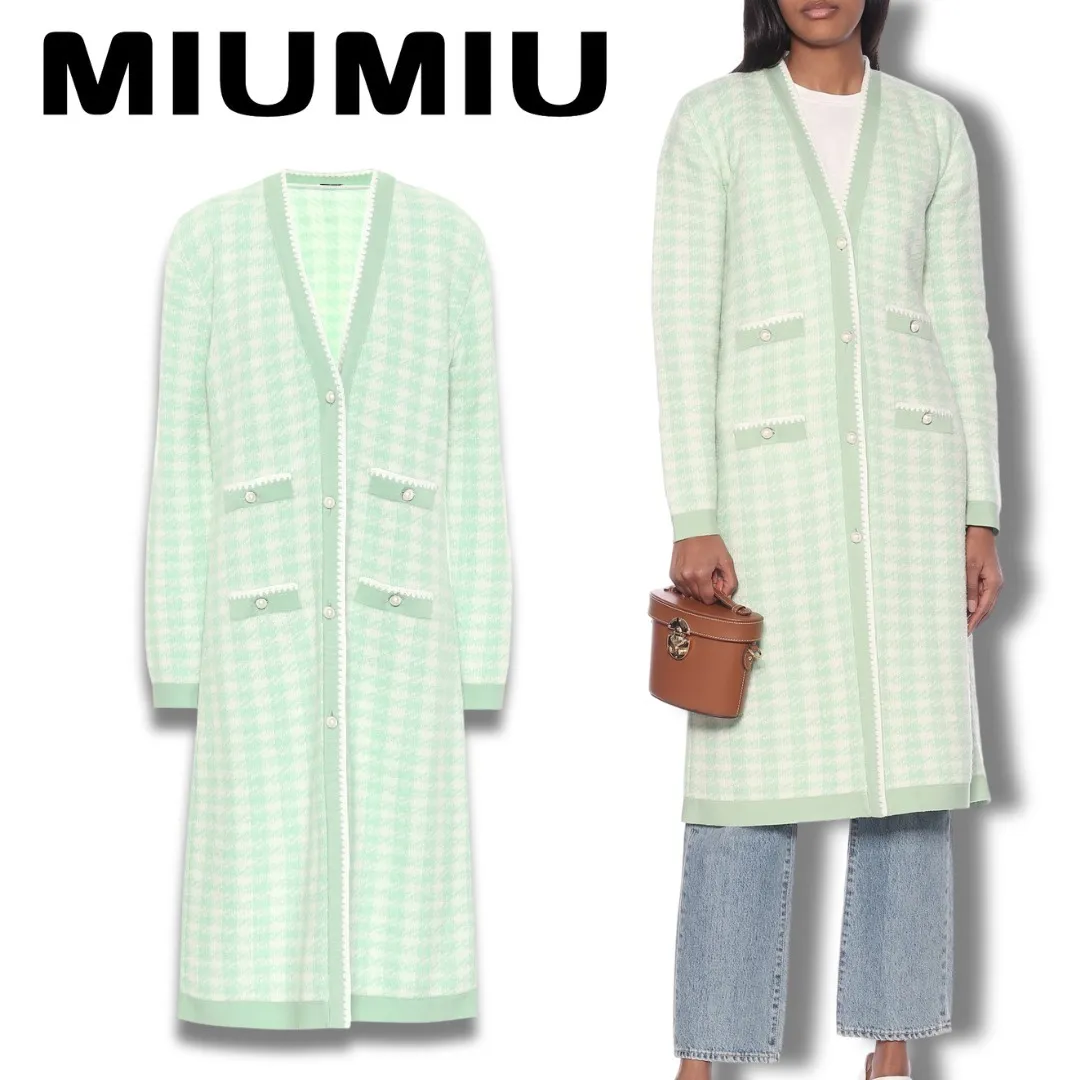 MiuMiu  |Zigzag Casual Style Wool Long Sleeves Office Style