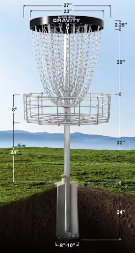 MVP Black Hole Gravity Disc Golf Basket (version 2)