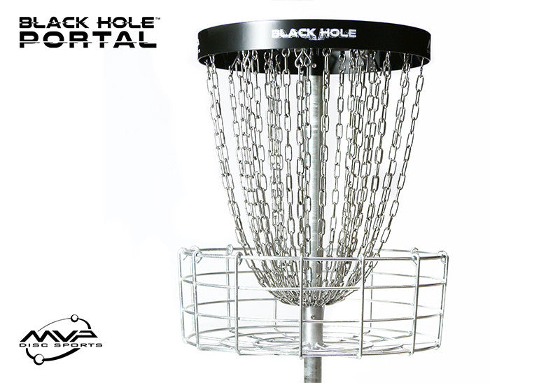 MVP Black Hole Portal Permanent & Portable Course Disc Golf Basket (Version 2)