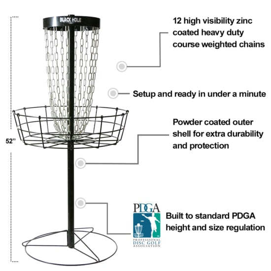 MVP Black Hole Precision Disc Golf Basket