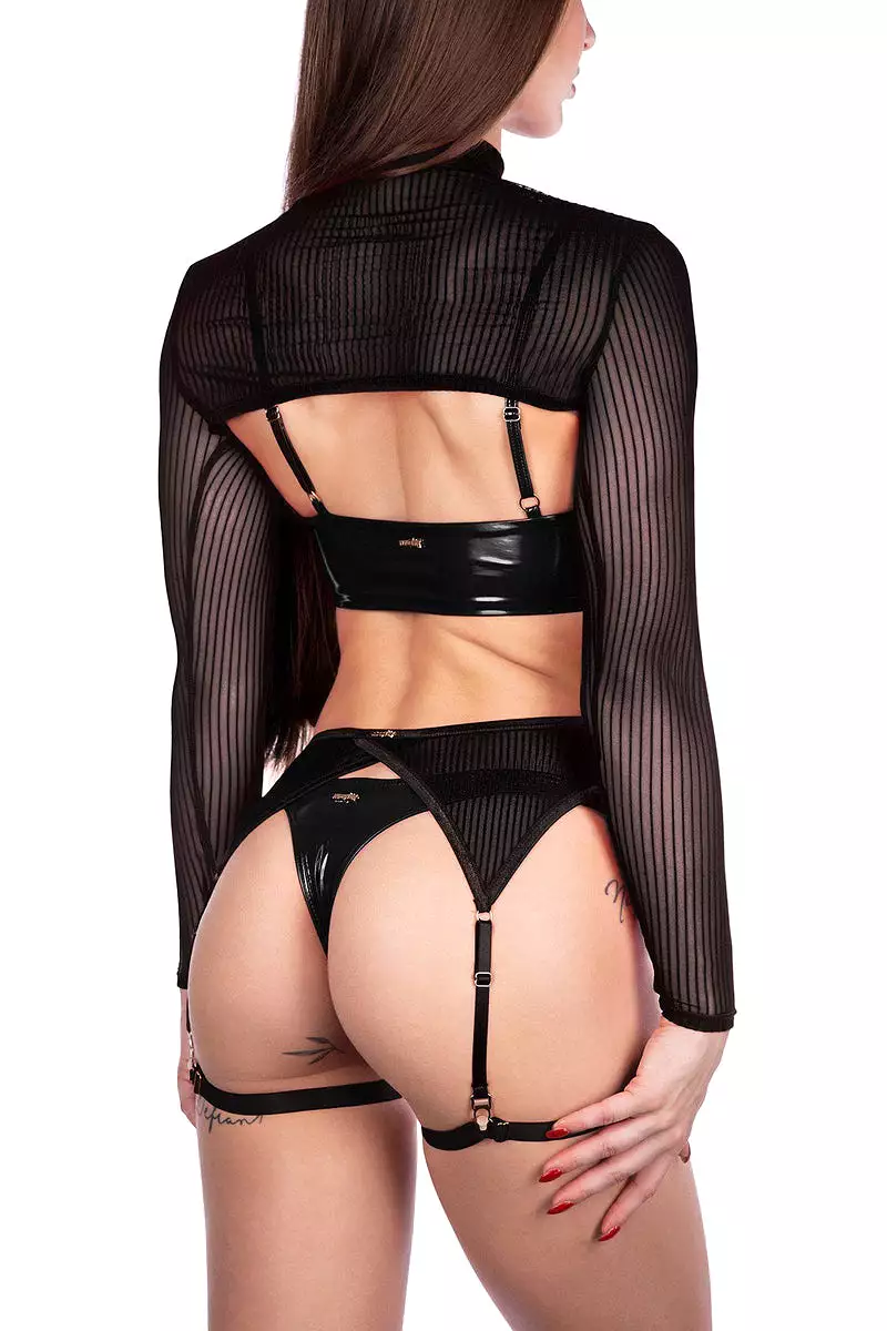 Naughty Thoughts XXX Rated See Through Garter Belt - Black