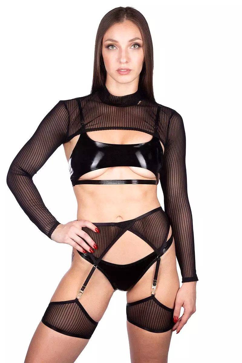 Naughty Thoughts XXX Rated See Through Shrug - Black