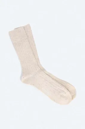 Norse Projects socks Bjarki Neps Wool Rib Sock beige color N82.0008.0957