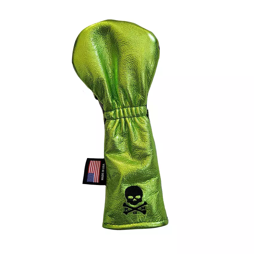 One-Of-A-Kind! Metallic Green Skull & Bones Fairway Wood Cover