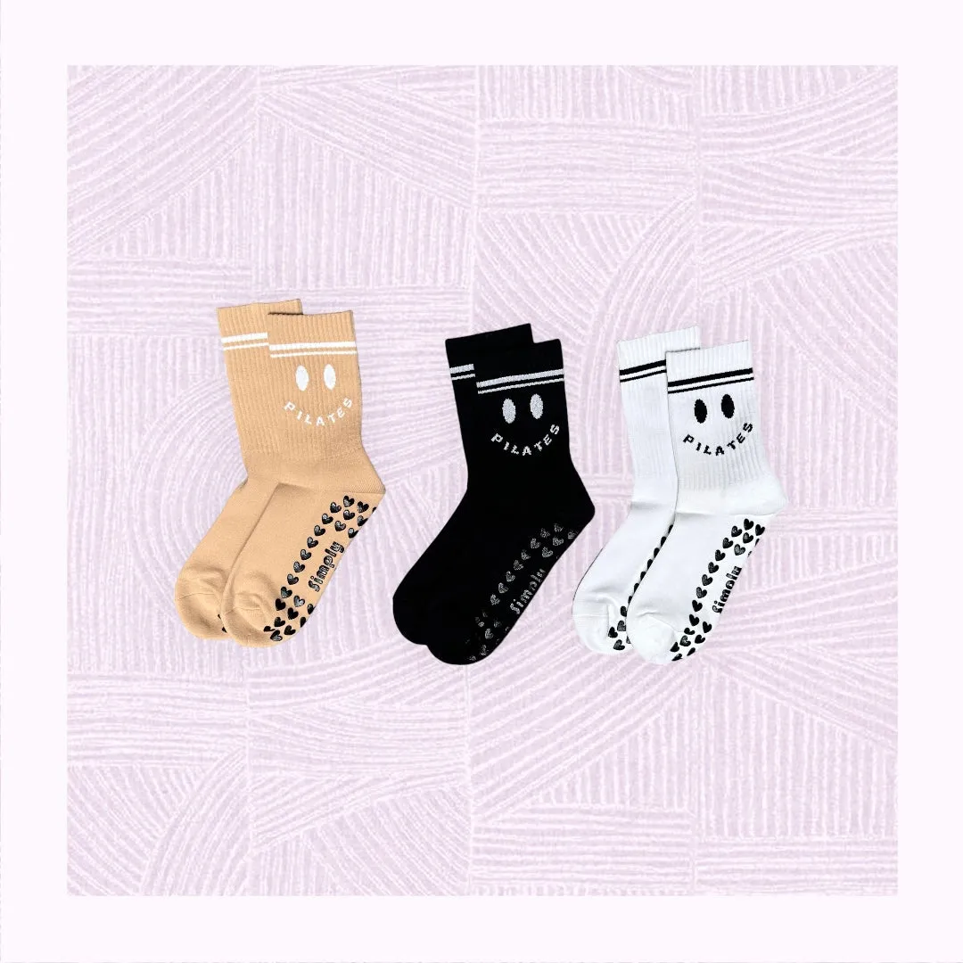 Pilates Happy - Crew Grip Socks