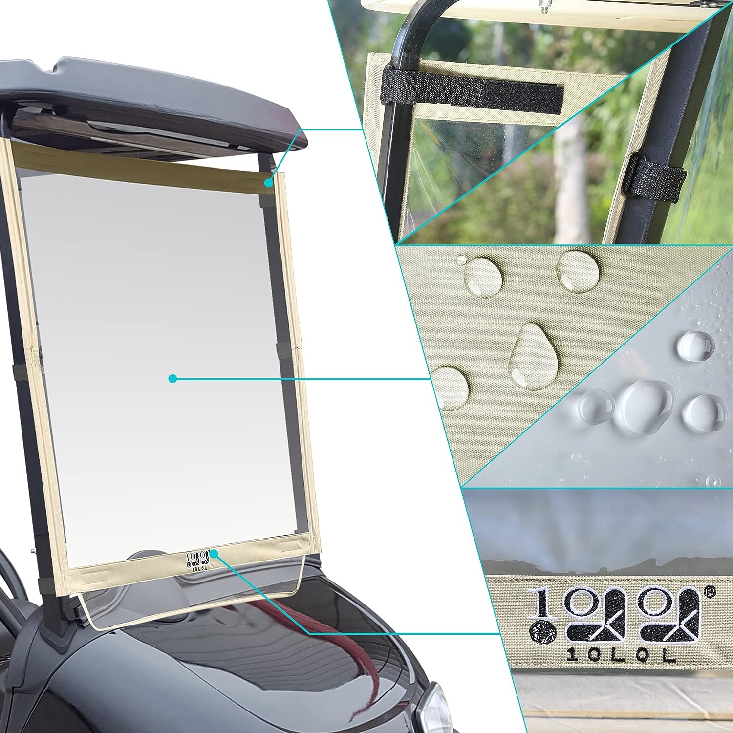 Portable Clear Film PVC Windshield for EZGO Golf Cart Parts - 10L0L