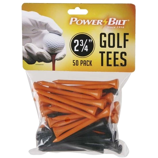 Powerbilt Golf Tees (50 Pack) - Orange/Black - 2.75