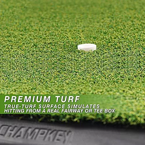 Premium Turf Golf Hitting Mat (9 Golf Tees & 1 Rubber Tee Included)