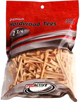 ProActive Premium Sports Hardwood Golf Tees 2.75 250 count