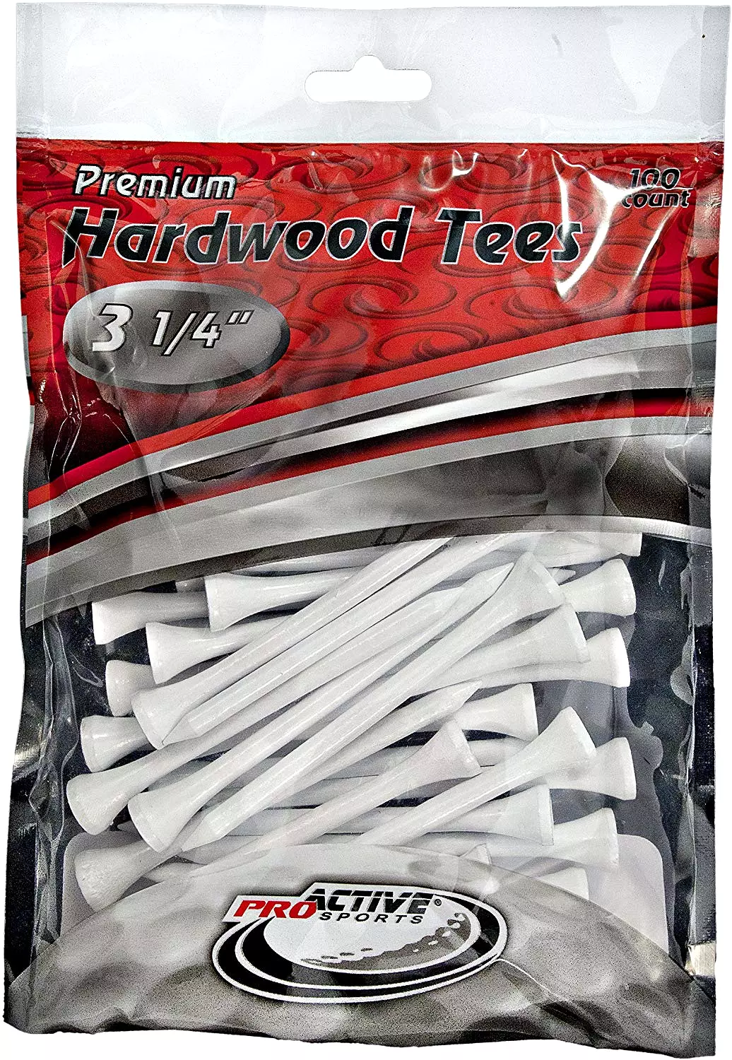 ProActive Premium Sports Hardwood Golf Tees 3.25 100 count