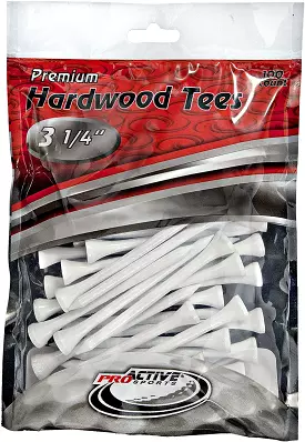 ProActive Premium Sports Hardwood Golf Tees 3.25 100 count