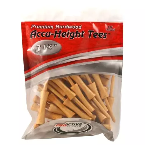 ProActive Sports Premium Hardwood Accu-Height Golf Tees