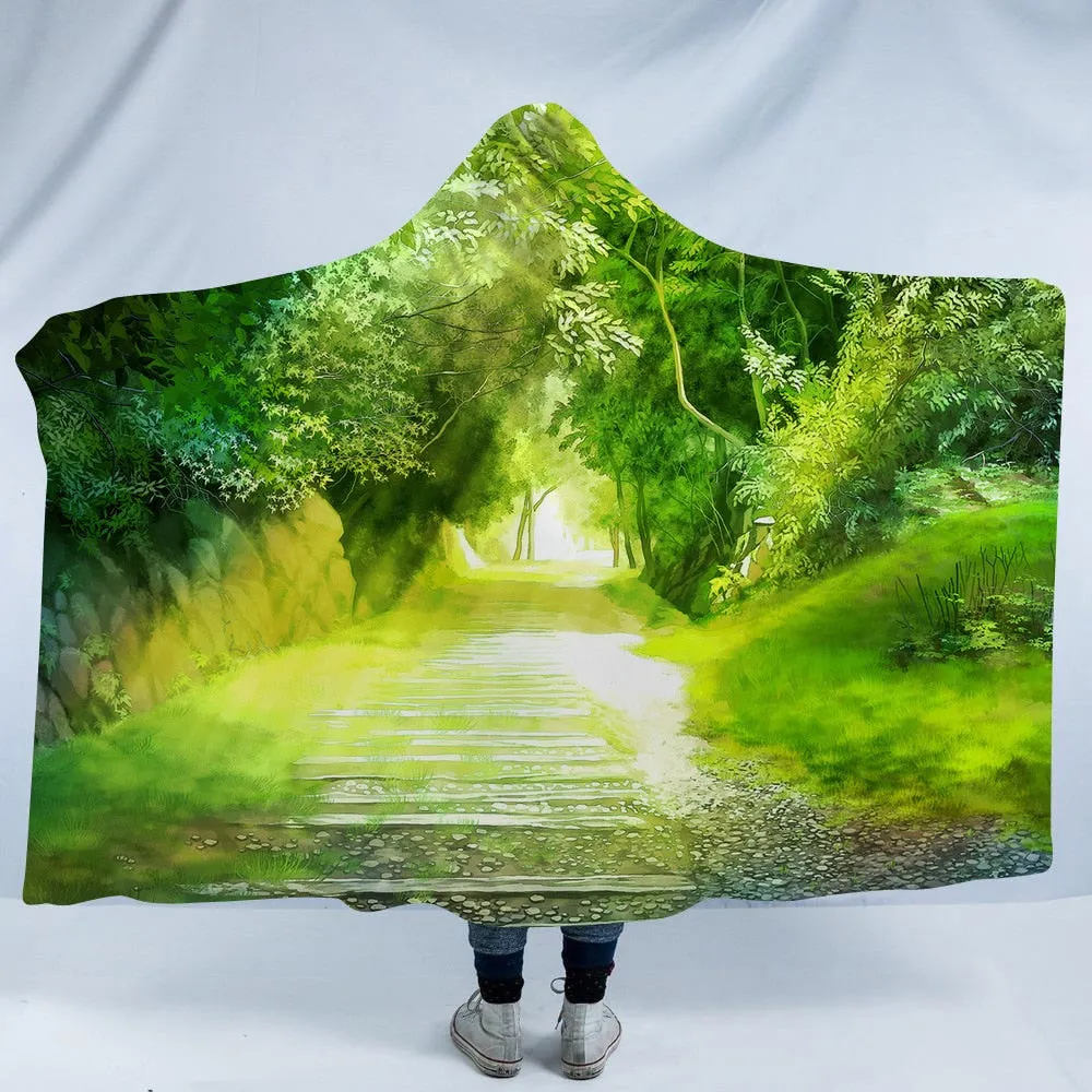 Psychedelic Scenery Hooded Blankets