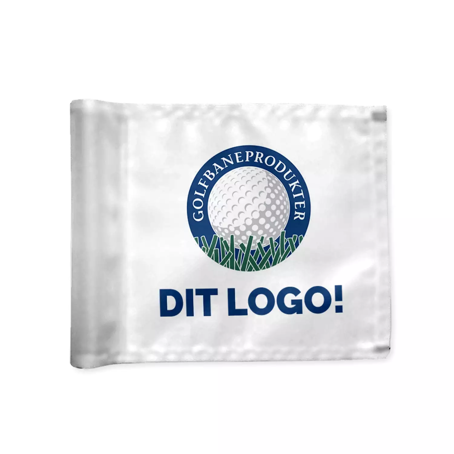 Puttinggreenflag dobbelsider med tryk, 200 gram flagdug