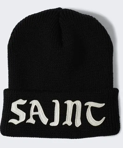 Saint Michael Wool Knit Beanie Black