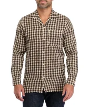 Scotch & Soda Men's Seersucker Wool Check Print Shirt