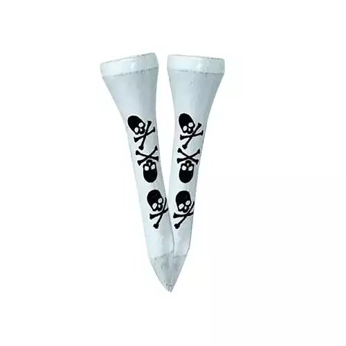 Skull and Crossbones 1.5 Hard Wood Jolly Rogers Golf Tees