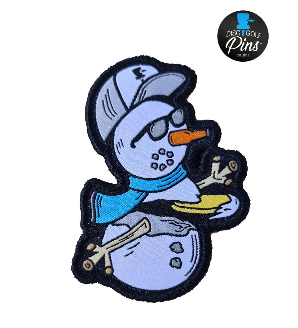 Snowman Winter Disc Golf Patch