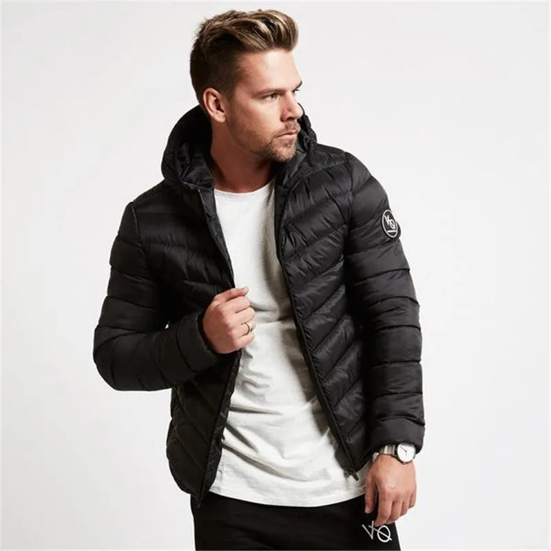 Solid Collar Outerwear Zipped Jacket For Men