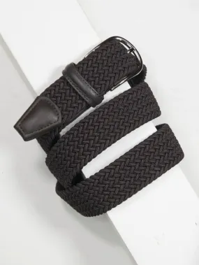 Stretch Woven Belt - Brown