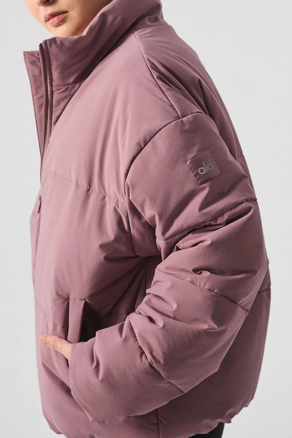 Stretch Woven Street Puffer - Woodrose