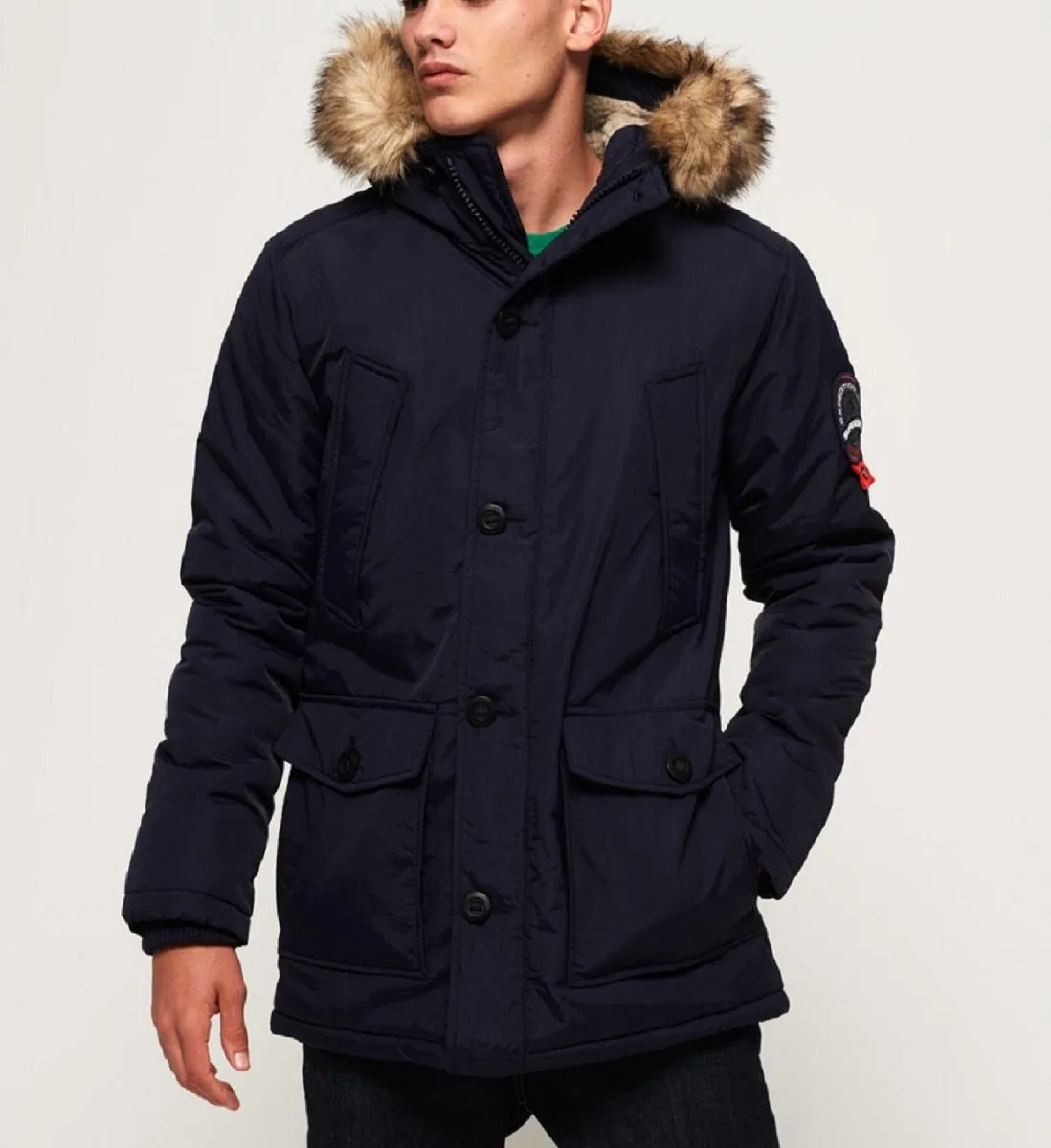 Superdry Hooded Everest Puffer Jacket 11S Navy