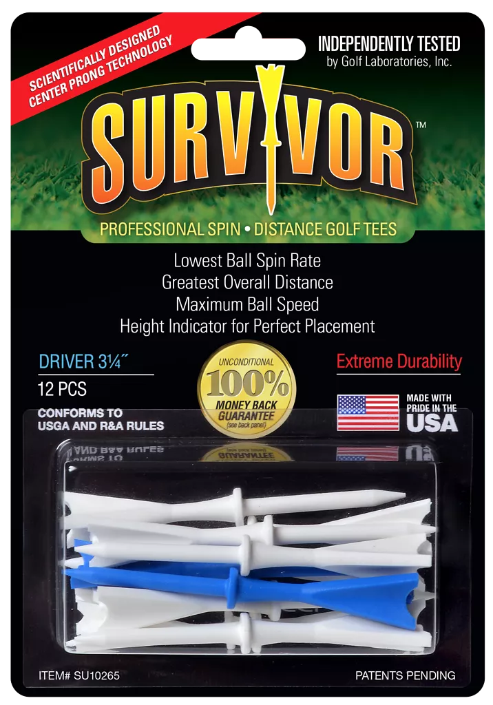 Survivor Professional Spin Distance Golf Tees