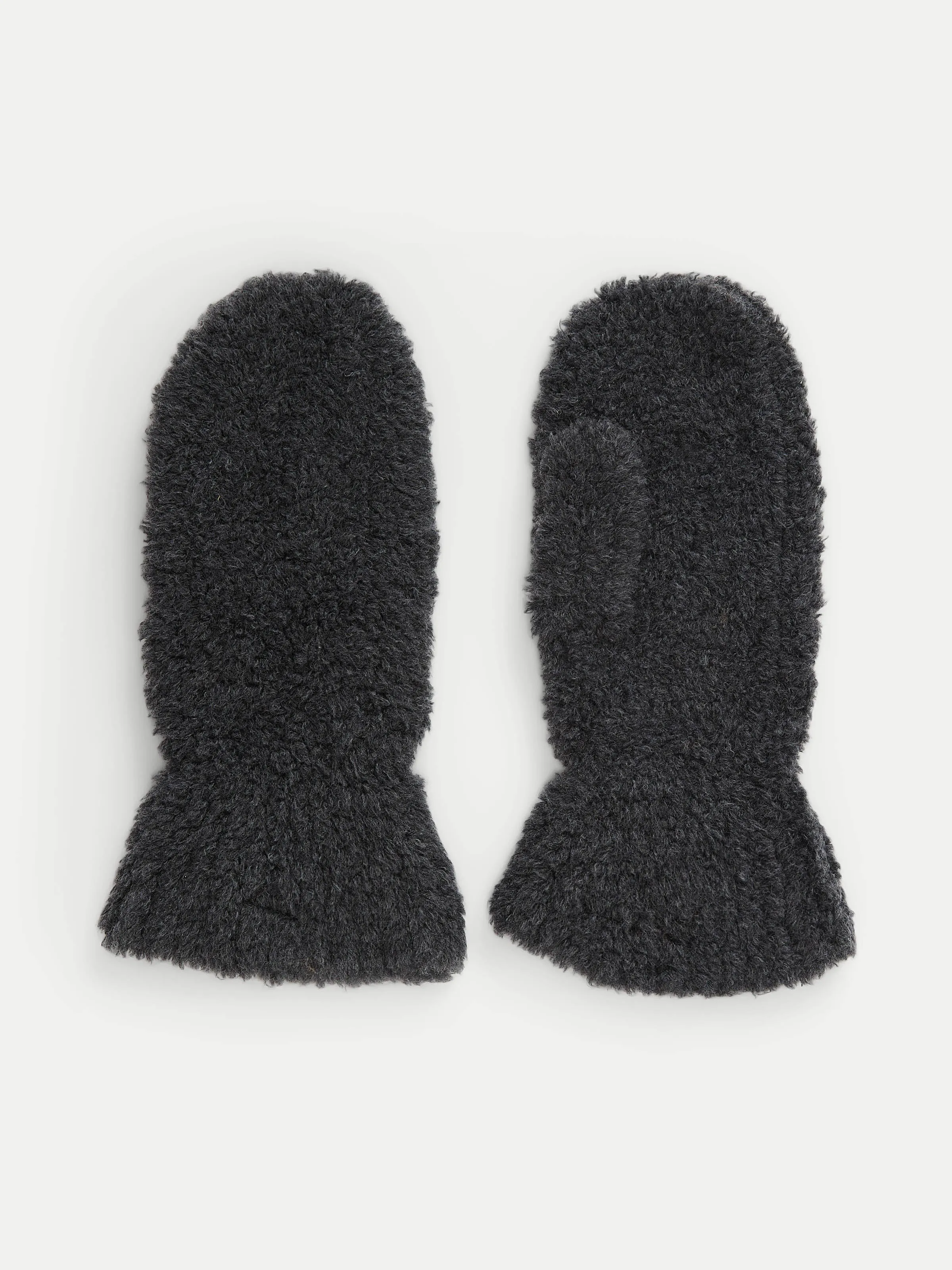 The Fuzzy Merino Wool Mittens in Dark Grey