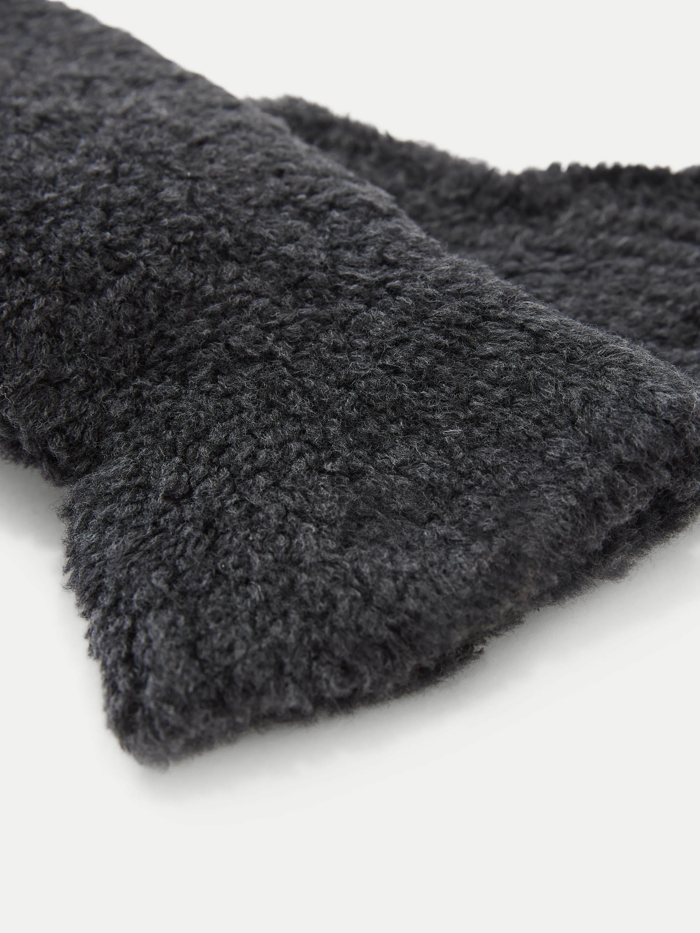 The Fuzzy Merino Wool Mittens in Dark Grey