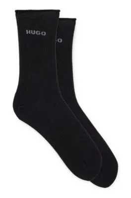 Two-pack of quarter-length socks with logo details