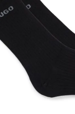 Two-pack of quarter-length socks with logo details