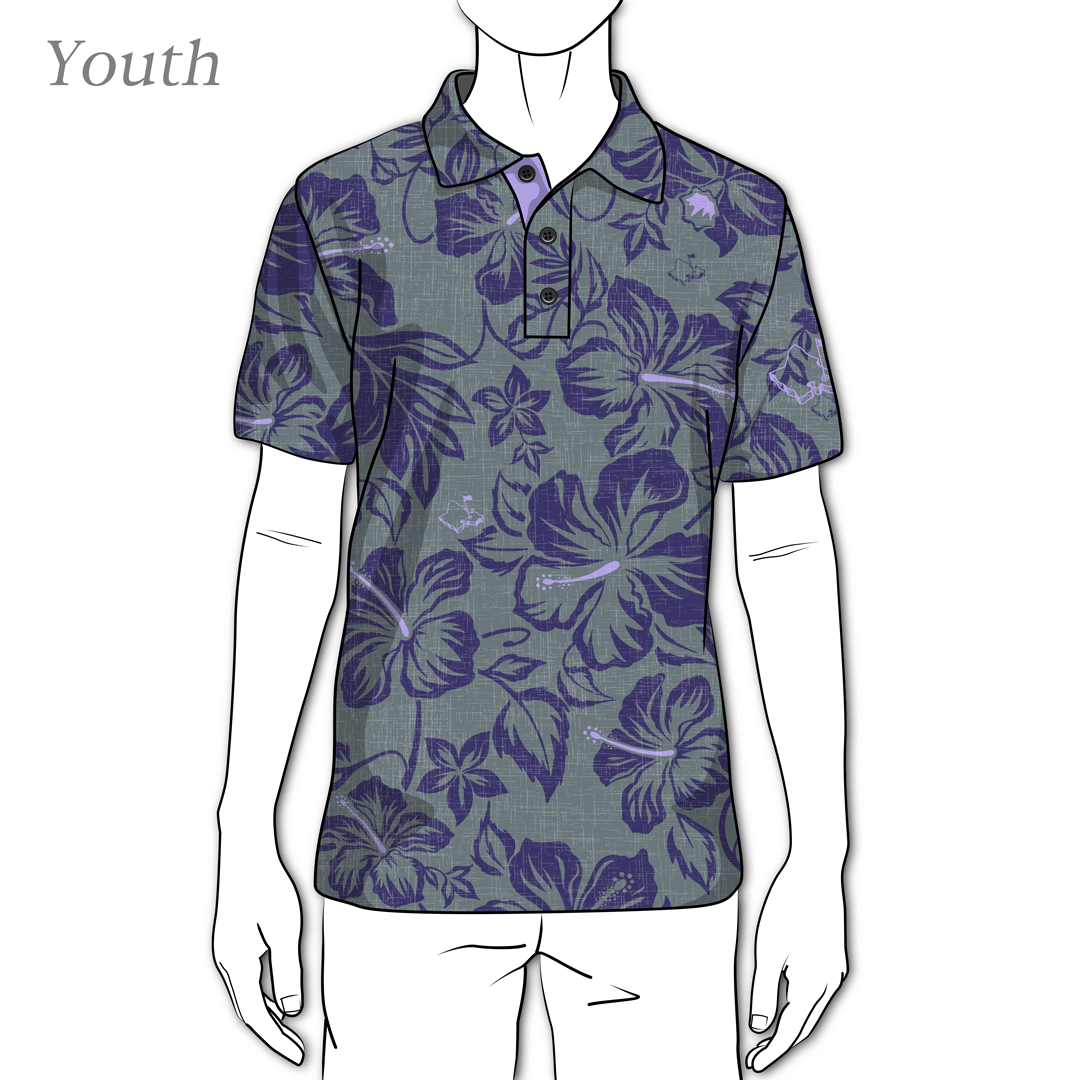 Ube Bloom- OGA Youth Polo - Graphite Ube