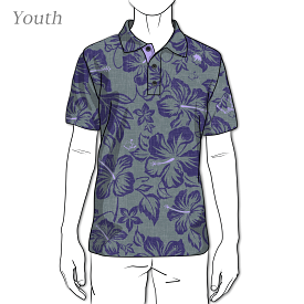 Ube Bloom- OGA Youth Polo - Graphite Ube