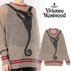 Vivienne Westwood  |Crew Neck Casual Style Unisex Wool Nylon Street Style