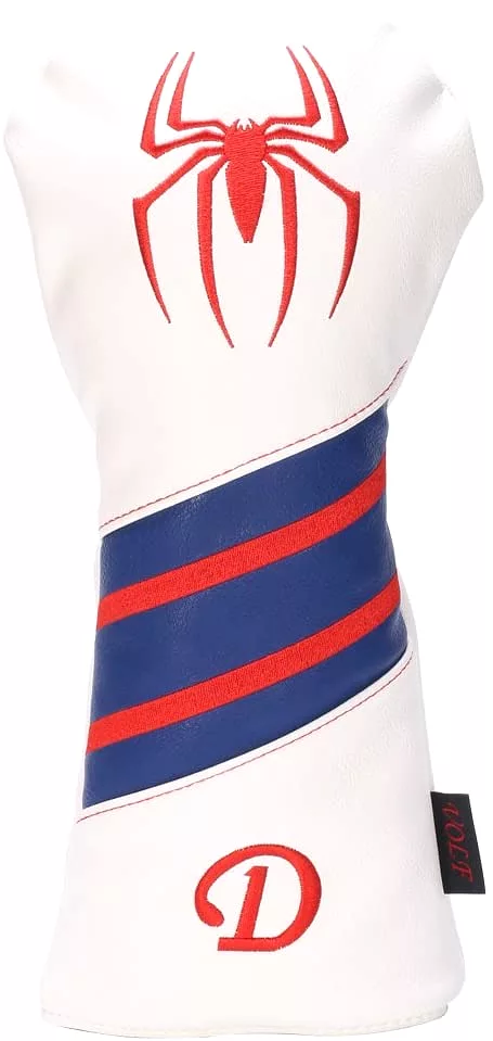 Volf Golf Red White Blue Leather Spider Headcovers