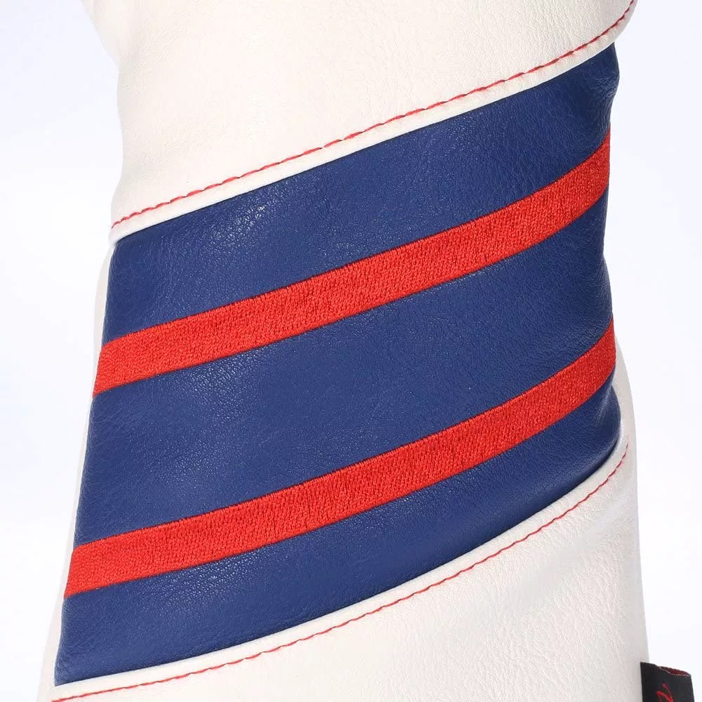 Volf Golf Red White Blue Leather Spider Headcovers