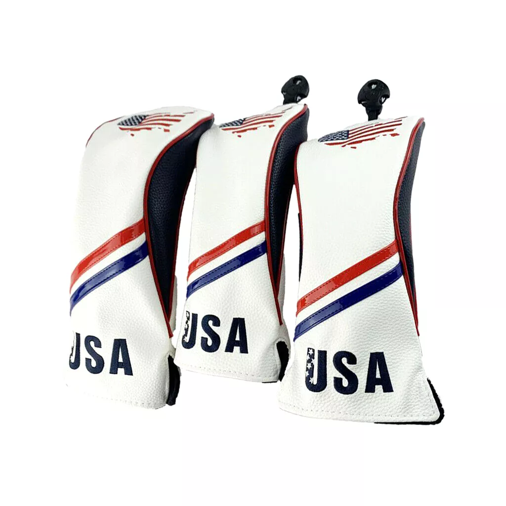 Volf Golf Red White Blue Leather USA Headcovers