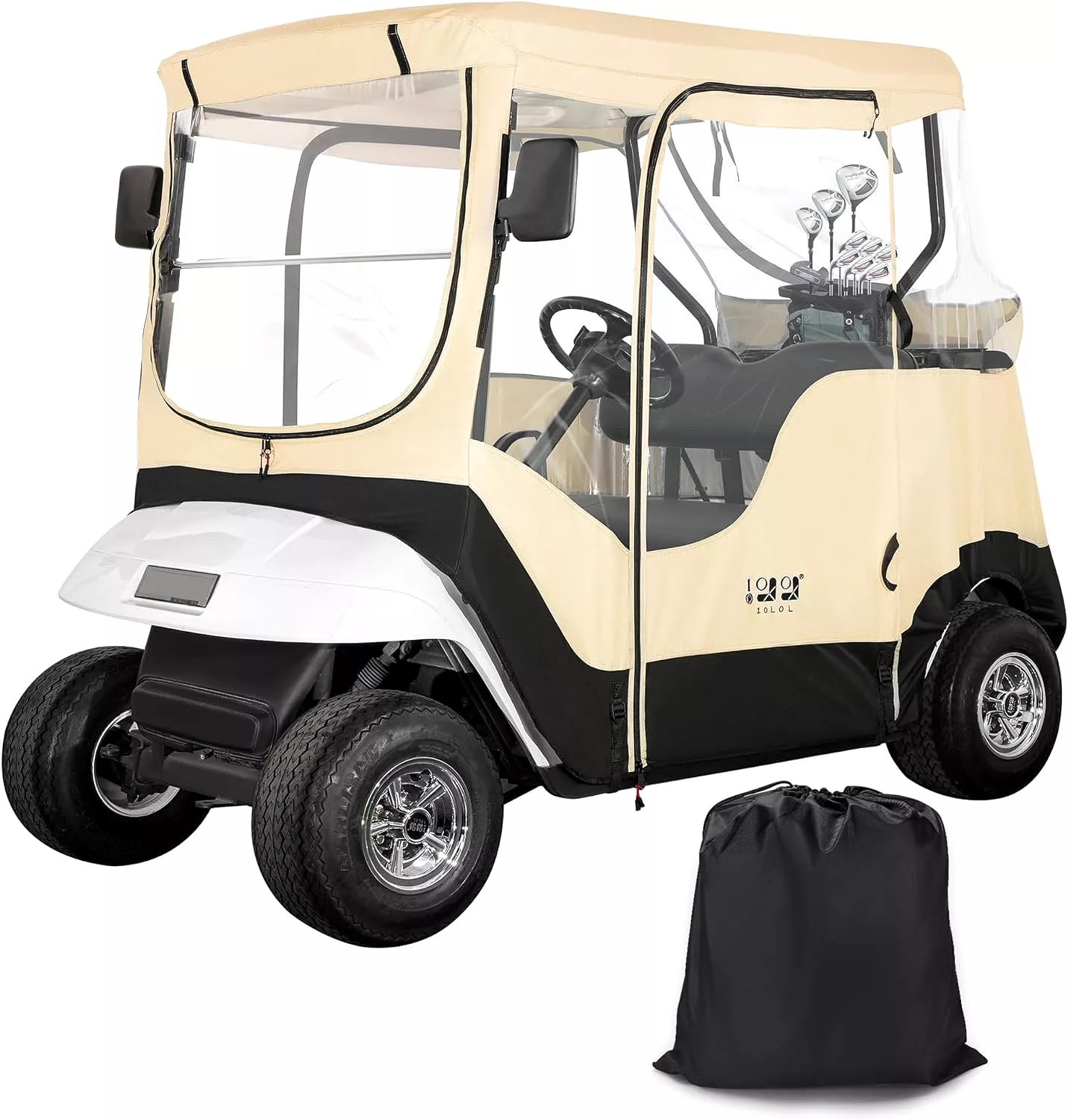 Waterproof Golf Cart Covers for EZGO TXT RXV Portable Golf Cart Enclosure - 10L0L