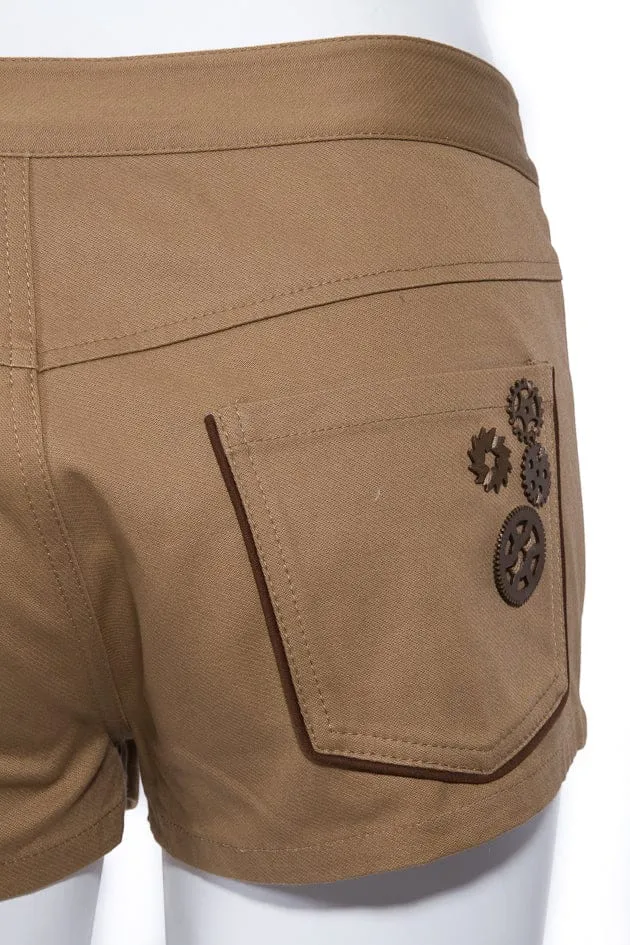 Women's Steampunk Gear Splice Cargo Shorts