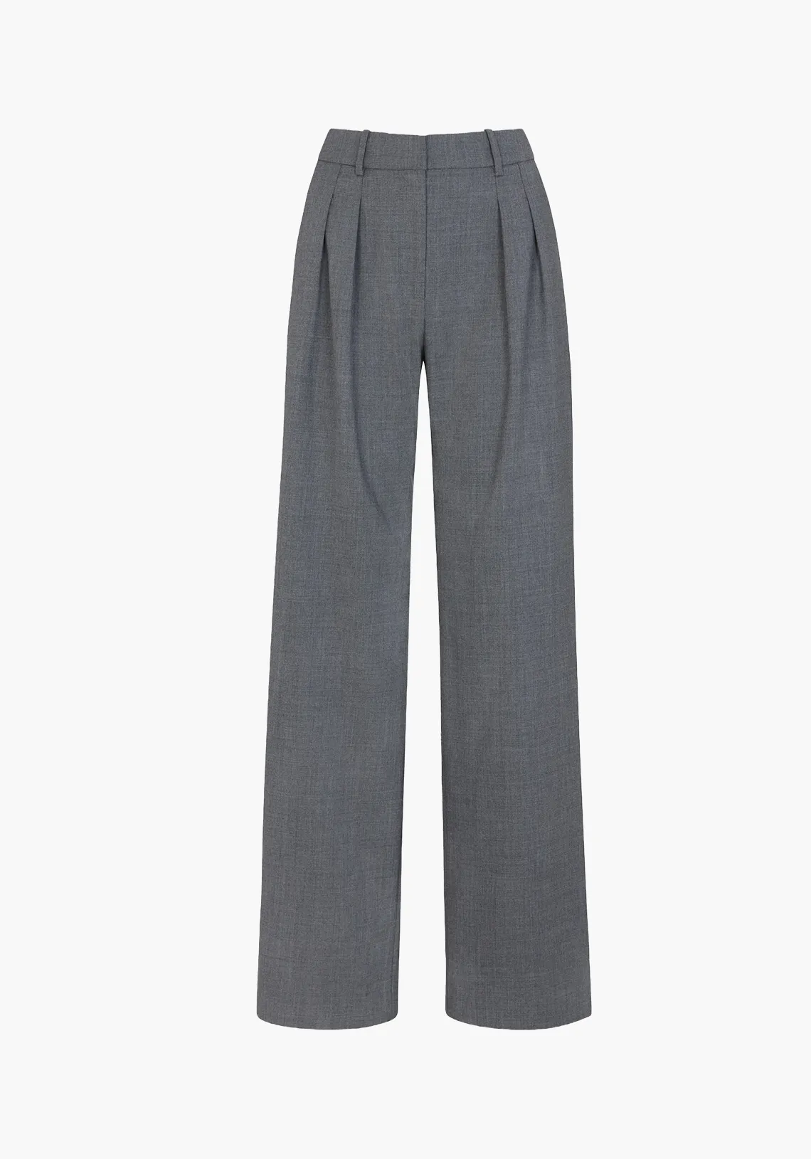 WOOL PLEATED TROUSER GREY