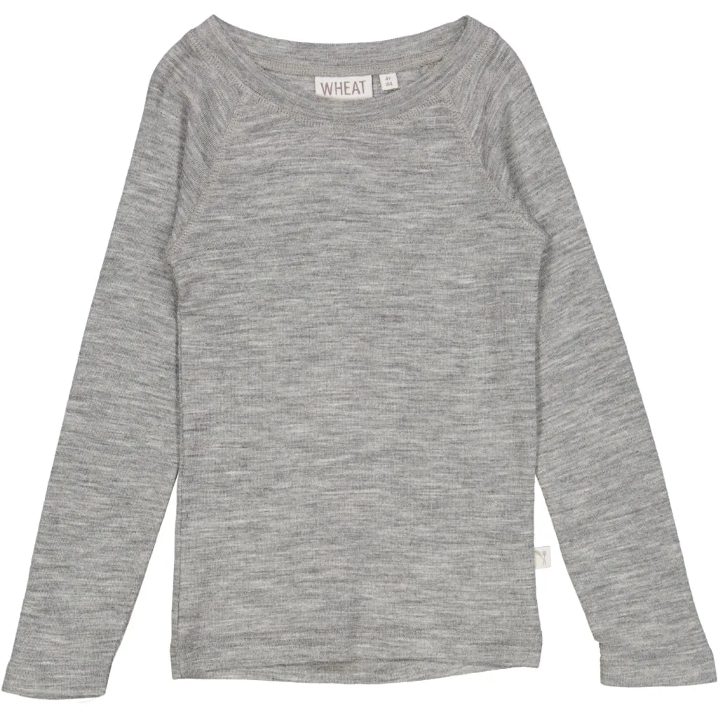 Wool T-Shirt LS - melange grey