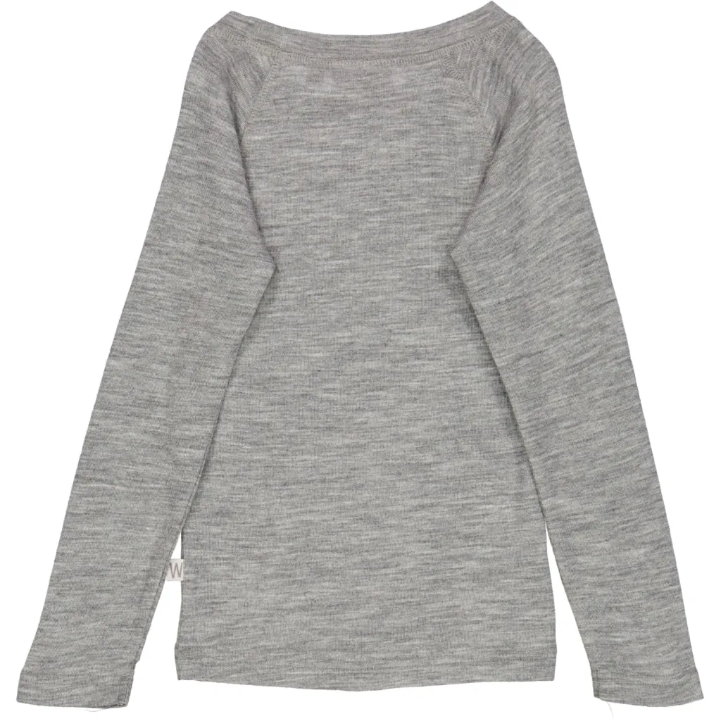 Wool T-Shirt LS - melange grey