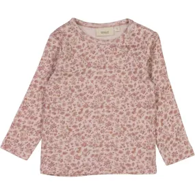 Wool T-Shirt LS - powder flowers