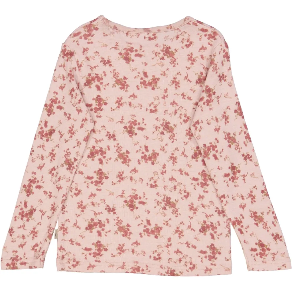 Wool T-Shirt LS - rose flowers