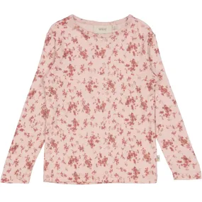 Wool T-Shirt LS - rose flowers