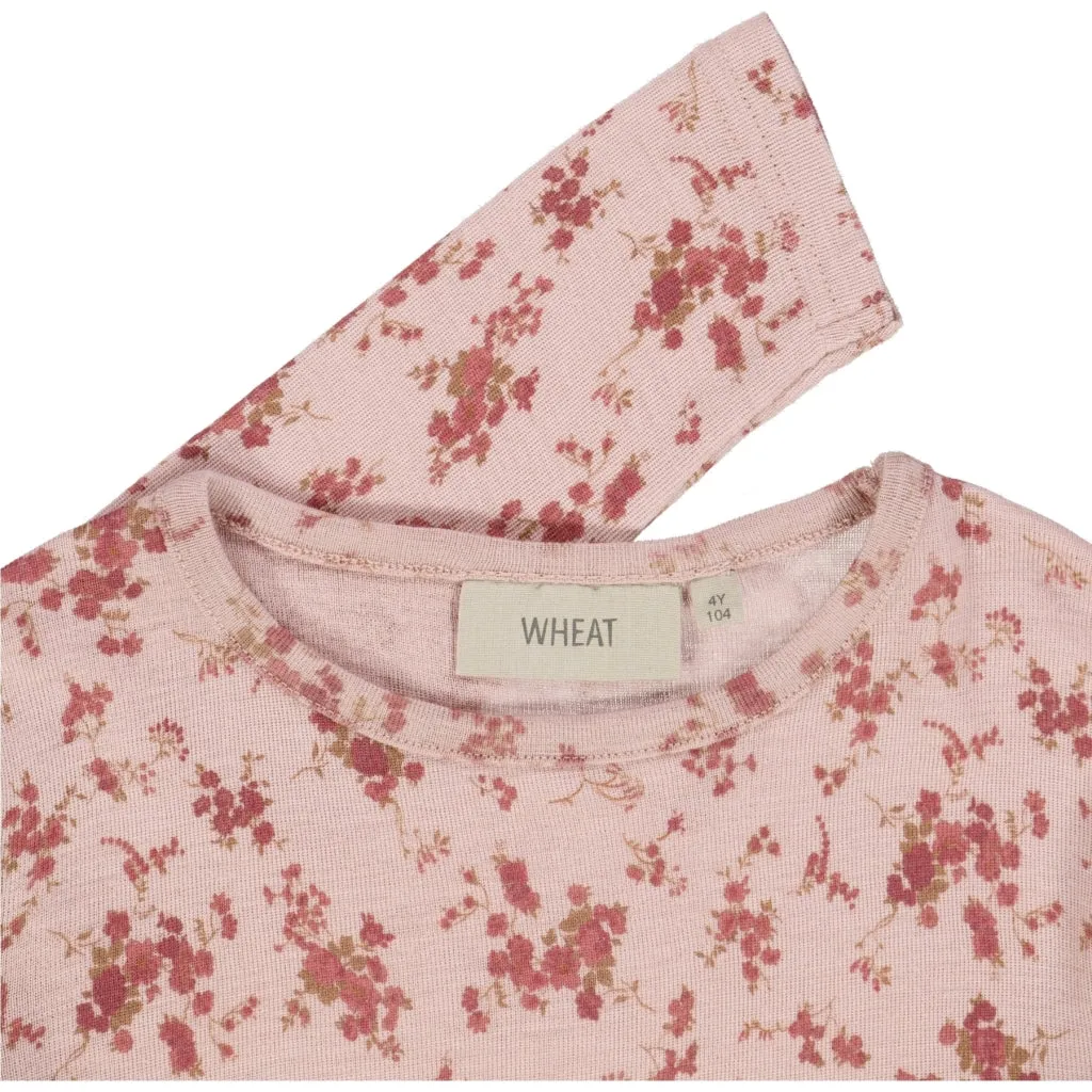 Wool T-Shirt LS - rose flowers