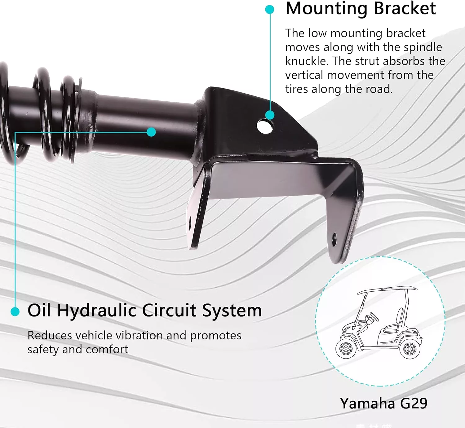 Yamaha Golf Cart Front Shocks Kit for Yamaha Drive G29 Gas and Electric - 10L0L