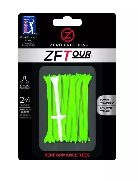 Zero Friction Golf Tees - Green (2.75 x 40)